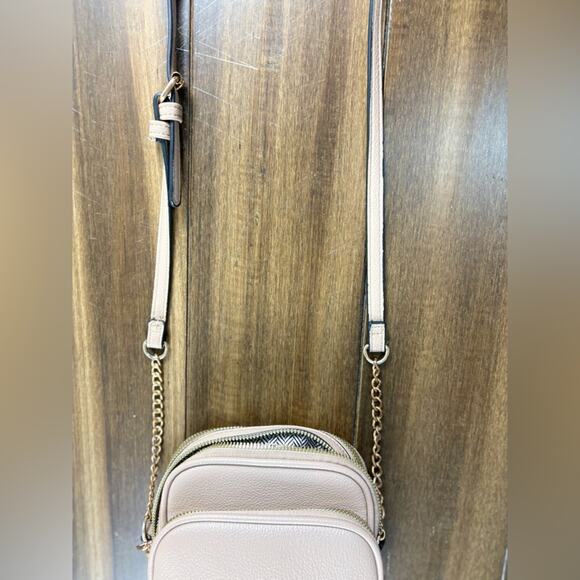 Adjustable Strap Chain Zipper Beige Crossbody Bag Purse Handbag - Picture 13 of 15